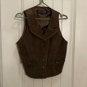 Vintage leather L Brown Suede Vest Beyond Leather brand